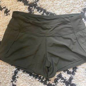 Size 6 Lululemon Speed Shorts - Army green